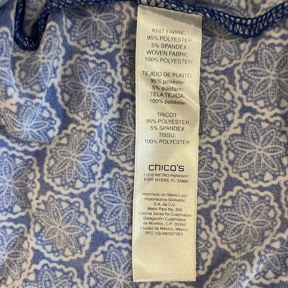 Chico’s Blue Blouse Top Size 2 Large - Picture 16 of 16